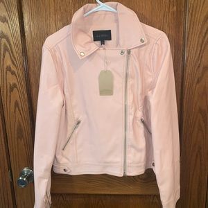 Blush pink Leather Jacket